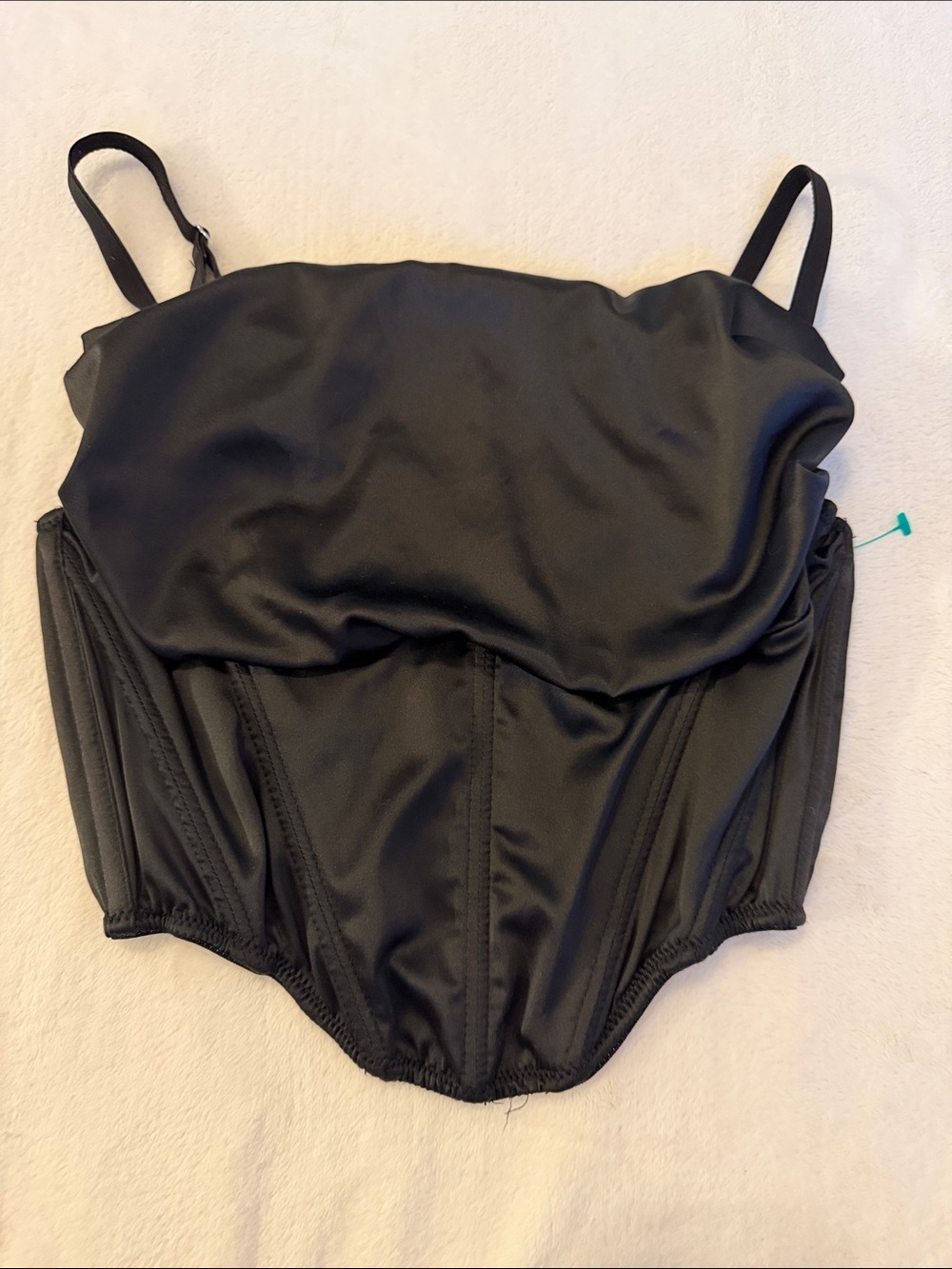 Urban Outfitters Cropped Black Body con Top with Thin Straps